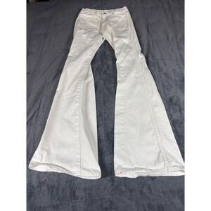 Bison Genuine Western Jeans Cream Flare Bell Bottom Button Fly Pants Size 25
